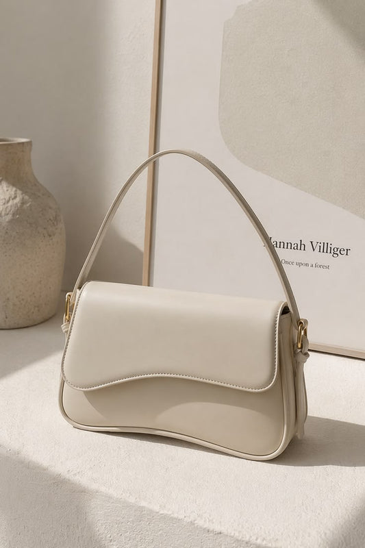 Ivory Structured Shoulder Bag