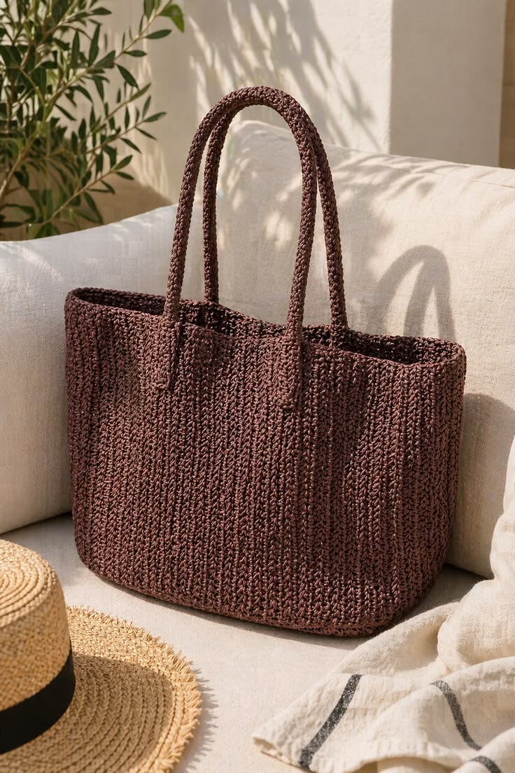 Woven Raffia Tote Bag